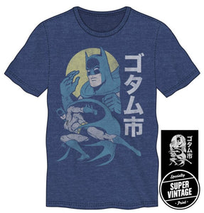 BATMAN - Batman Japanese Men's Navy Tee T-Shirt
