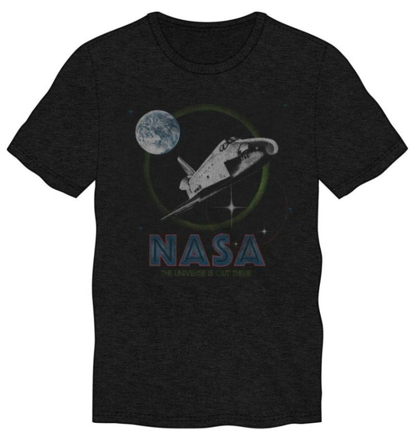 BUZZ ALDRIN - NASA - The Universe Is Out There Men's Black Tee T-Shirt