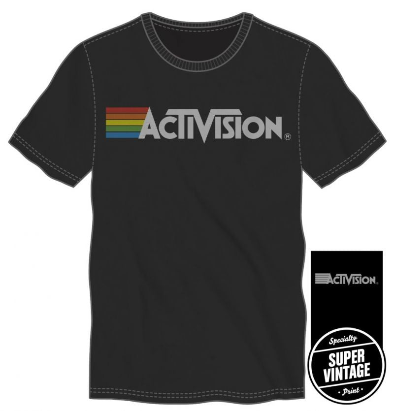 ACTIVISION - Logo Men's Black Tee T-Shirt