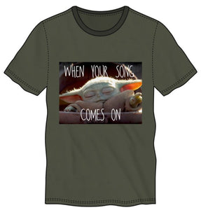 STAR WARS - THE MANDALORIAN - When Your Song Comes On Men's Military Green Tee T-shirt