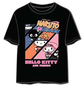 Naruto x Hello Kitty and Friends Juniors/Womens Black T-shirt
