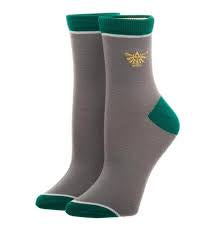 The Legend of Zelda Embroidered Hyrule Triforce Logo Anklet Socks - Sock Size 9-11
