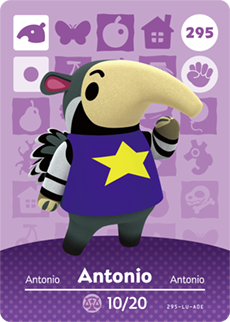 295 Antonio Authentic Animal Crossing Amiibo Card - Series 3