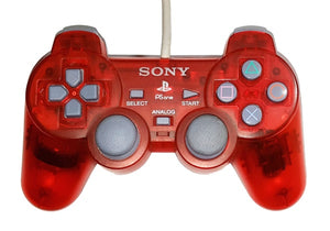 PSOne Dualshock Controller Official Playstatation with PS One Logo and Light Gray Buttons SCPH-110 (Transparent Red)