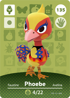 135 Phoebe Authentic Animal Crossing Amiibo Card - Series 2