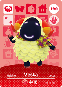 190 Vesta Authentic Animal Crossing Amiibo Card - Series 2