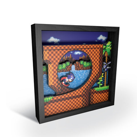 Sonic the Hedgehog Sonic Loop 9″x9″ Pixel Frame 3D Pixel Box Art