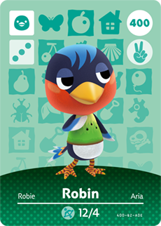 400 Robin Authentic Animal Crossing Amiibo Card - Series 4