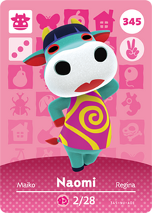 345 Naomi Authentic Animal Crossing Amiibo Card - Series 4