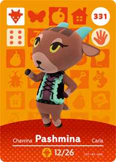 331 Pashmina Authentic Animal Crossing Amiibo Card - Series 4