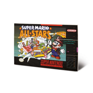 Super Mario All Stars SNES Game Cover Art 8″ x 12″ Wood Print