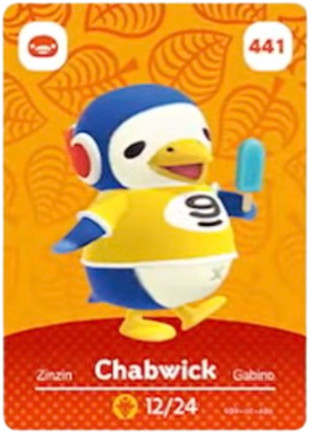 441 Chabwick Authentic Animal Crossing Amiibo Card - Series 5