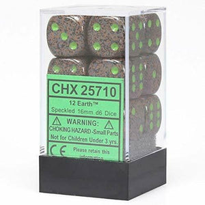 Chessex - Speckled 12D6-Die Dice Set - Earth 16MM