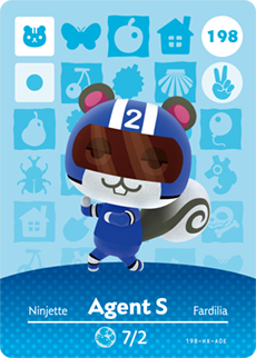 198 Agent S Authentic Animal Crossing Amiibo Card - Series 2