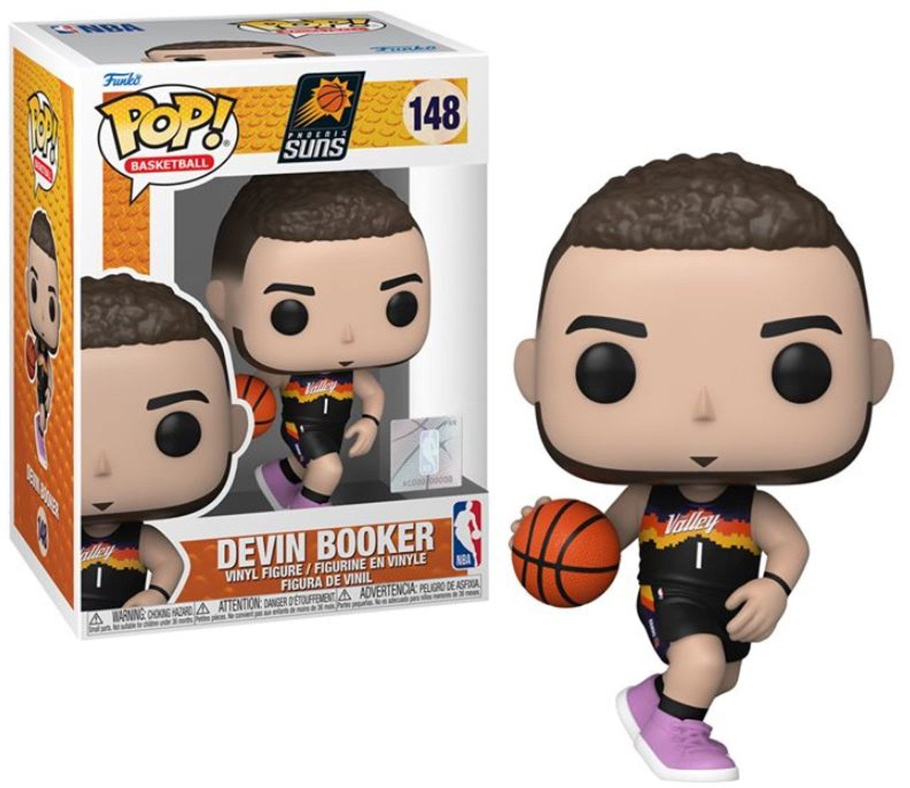 Funko POP! Basketball: Phoenix Suns Black "The Valley" City Edition Jersey Devin Booker #148 Vinyl Figure