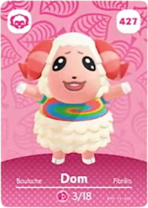 427 Dom Authentic Animal Crossing Amiibo Card - Series 5