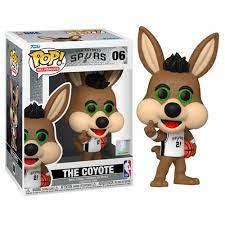 Funko POP! NBA Mascots: San Antonio Spurs Home White Jersey - The Coyote With Basketball #06 Vinyl Figure