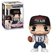 Funko POP! Football: Tom Brady #137 (New England Patriots White Jersey with Super Bowl Champions LIII Hat) Vinyl Figure