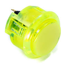 Sanwa Denshi OBSC-30 Translucent Clear 30mm Snap-in Push Button (Yellow)