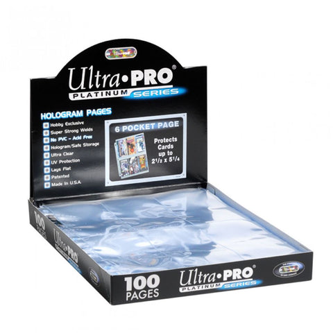 Ultra Pro - Platinum Series 6-Pocket Binder Pages - 2.5 x 5.25 - 100ct Box Clear