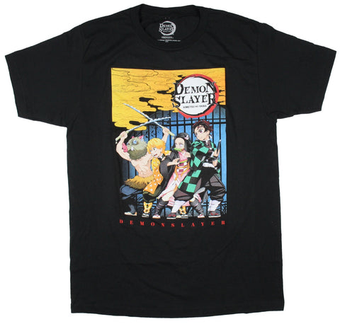 DEMON SLAYER - Group Image Kimetsu No Yaiba Poster Men's Black Tee PPK T-Shirt