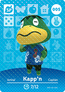 005 Kapp'n SP Authentic Animal Crossing Amiibo Card - Series 1