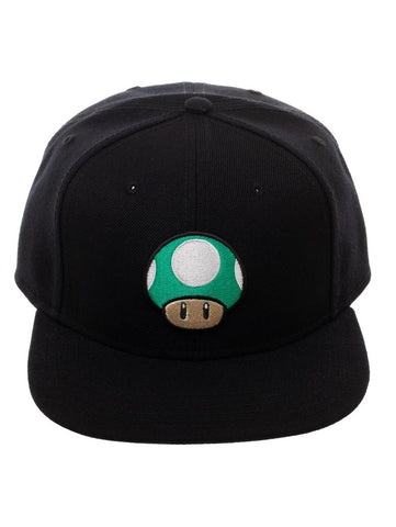 NINTENDO - Green Mushroom 1 UP Core Black Snapback