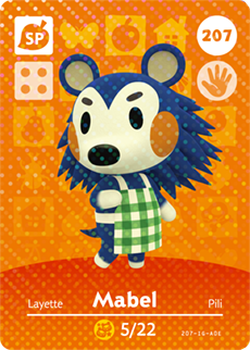 207 Mabel SP Authentic Animal Crossing Amiibo Card - Series 3