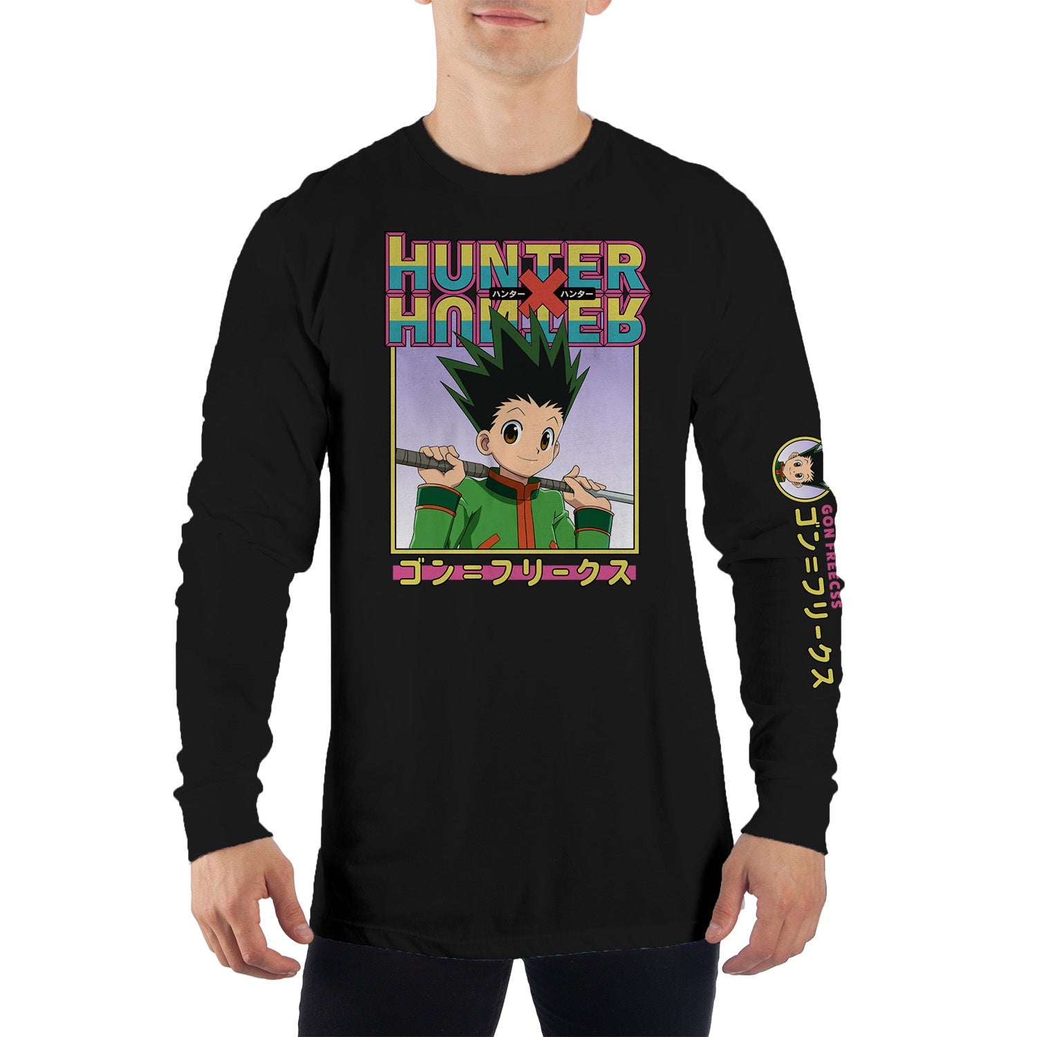 Hunter X Hunter Gon Freecss Kanji Black Long Sleeve Shirt