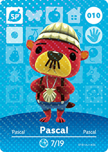 010 Pascal SP Authentic Animal Crossing Amiibo Card - Series 1
