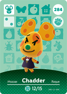 284 Chadder Authentic Animal Crossing Amiibo Card - Series 3