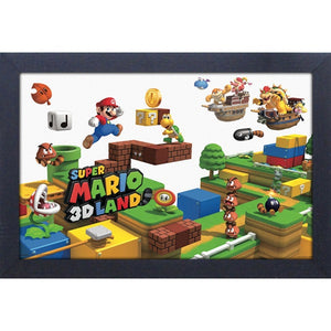 SUPER MARIO 3D LAND GAME COVER ART FRAMED PRINT 11″x17″