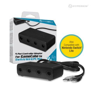 4-Port Controller Adapter For GameCube Compatible With Nintendo Switch Wii U PC - Hyperkin