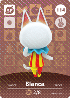 114 Blanca SP Authentic Animal Crossing Amiibo Card - Series 2