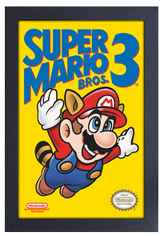 SUPER MARIO BROS 3 GAME COVER ART FRAMED PRINT 11" x 17" [PYRAMID AMERICA]