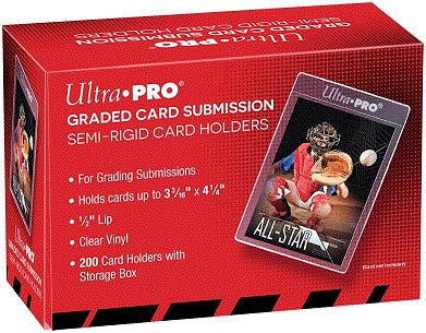Ultra Pro - Graded Card Submission Semi-Rigid Card Holders - 1/2" Lip Tall Sleeves - 200ct