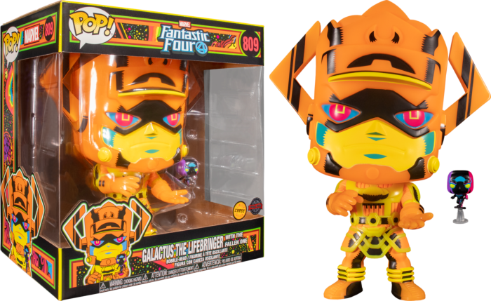 Funko POP! B: Marvel Fantastic Four - Galactus the Lifebringer with the Fallen One (Black Light) #809 10" Bobble-Head Figure CHASE (Box Wear)