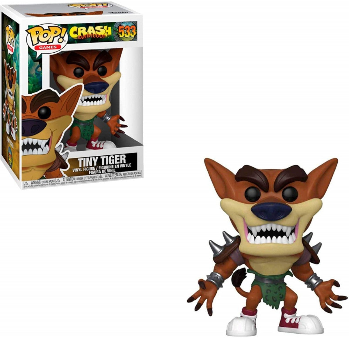 Funko POP! Games: Crash Bandicoot - Tiny Tiger #533 Vinyl Figure (Box Wear)