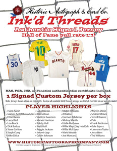 2023 Historic Autographs Ink'd Threads Jersey Edition Hobby Box