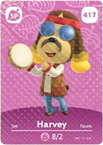 417 Harvey SP Authentic Animal Crossing Amiibo Card - Series 5