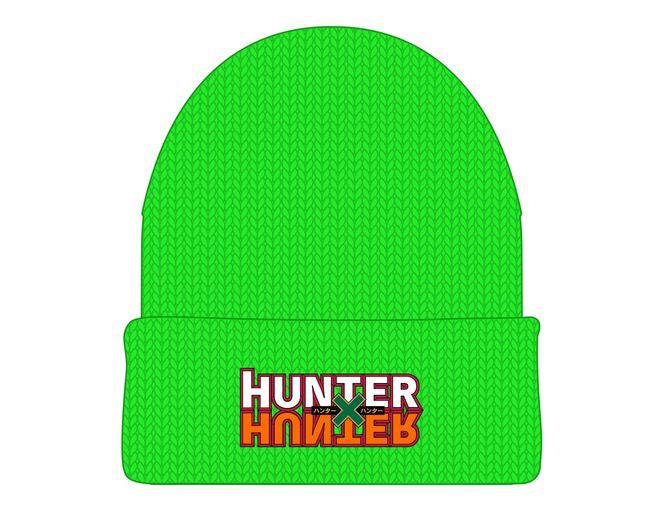 Hunter X Hunter Anime Logo Patch Neon Green Knit Beanie