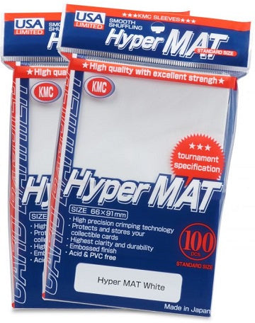 KMC Card Barrier - Standard Size - Hyper Mat Sleeves 100ct - White