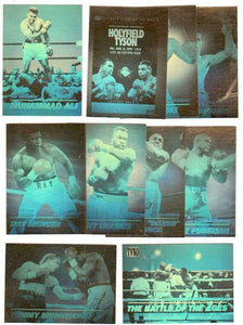 Kayo Boxing Heavyweight Holograms Gold Hologram 1991 - 9 Cards Mike Tyson Evander Holyfield w/Sugar Ray Leonard Prototype Card (No Muhammad Ali)