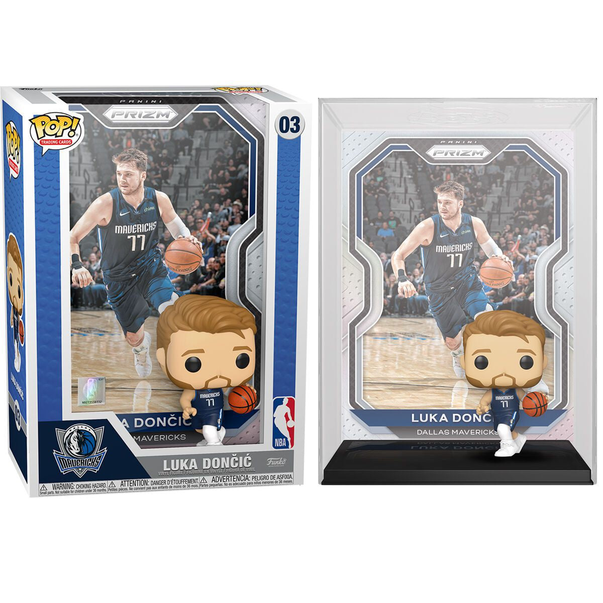 Funko POP! Trading Cards: Panini Prizm Dallas Mavericks Blue Jersey - Luka Doncic #3 Vinyl Figure