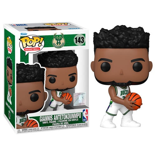 Funko POP! Basketball: Milwaukee Bucks White City Edition Jersey - Giannis Antetokounmpo #143 Vinyl Figure