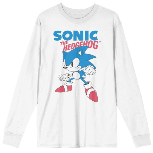 SEGA - S Sonic Men's White Long Sleeve Tee T-shirt