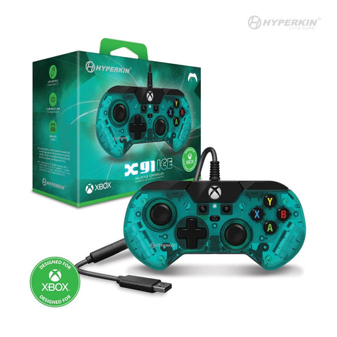 Hyperkin X91 Ice Wired Controller for Xbox Series X|S / Xbox One / Windows 10/11 (Aqua Green)
