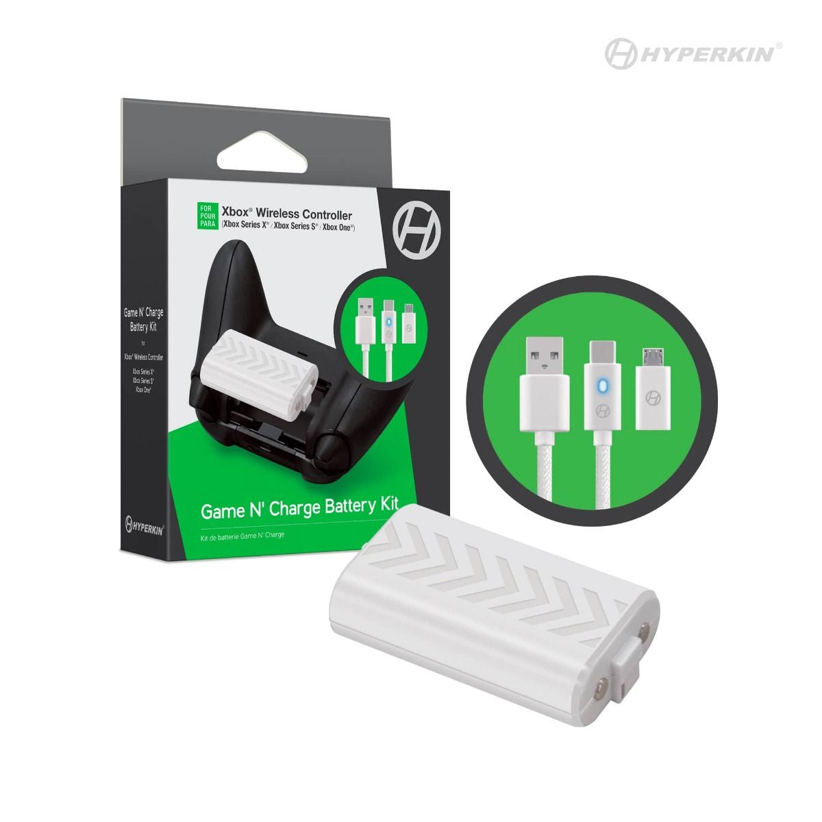 "Game N' Charge" Battery Kit (White)