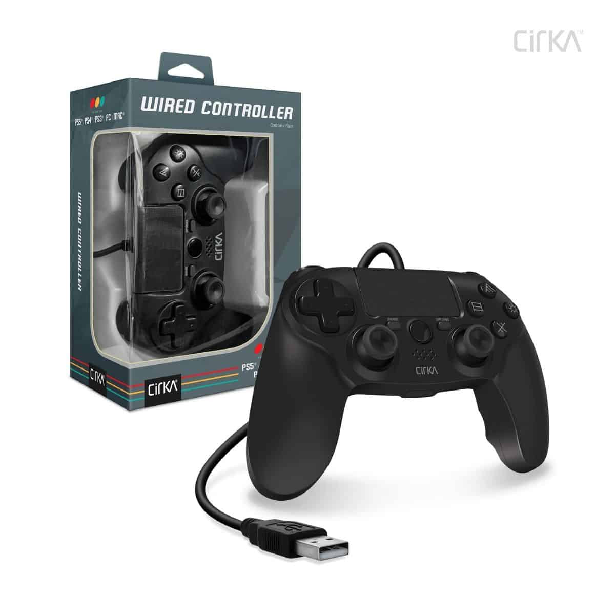 Wired Game Controller for PS4/PC/MAC (Black) - Cirka