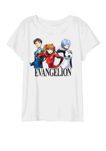 Neon Evangelion  White With Characters & Logo